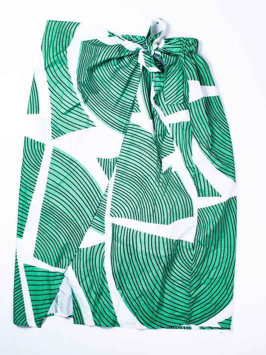 Green/White Shein Maxi Skirt, 2X
