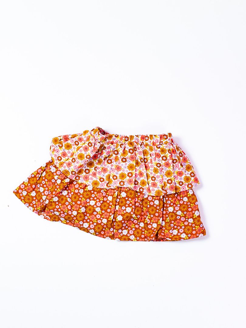 Orange/White Wonder Nation Skirt, 4T