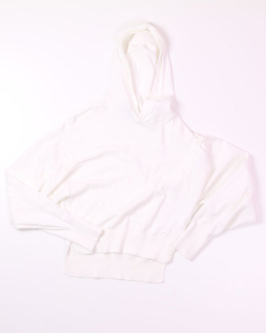 White Express Cropped Hoodie, S