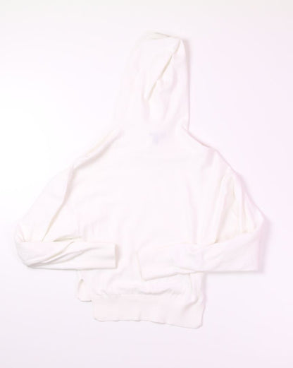 White Express Cropped Hoodie, S