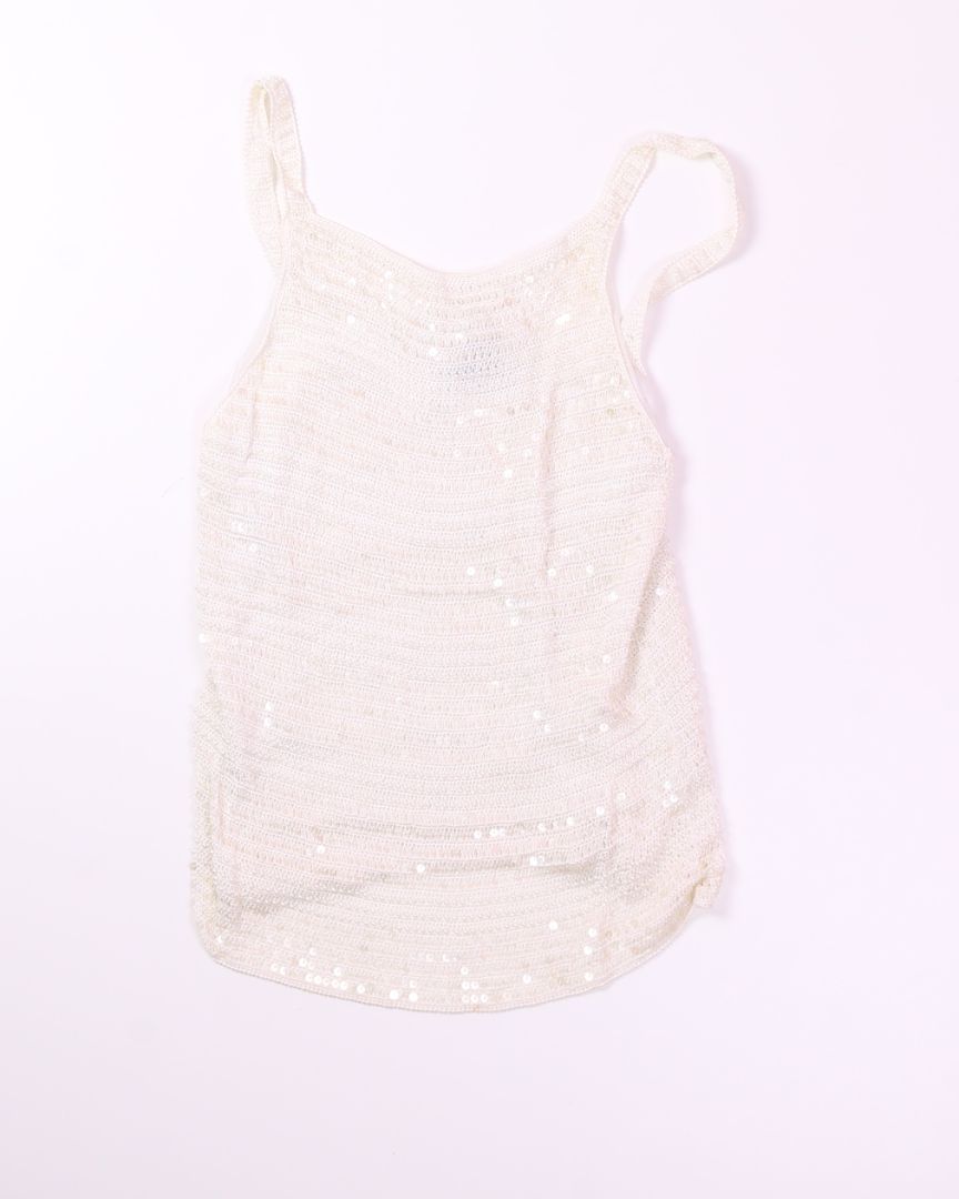 White Colette Mordo Pearl Tank, L