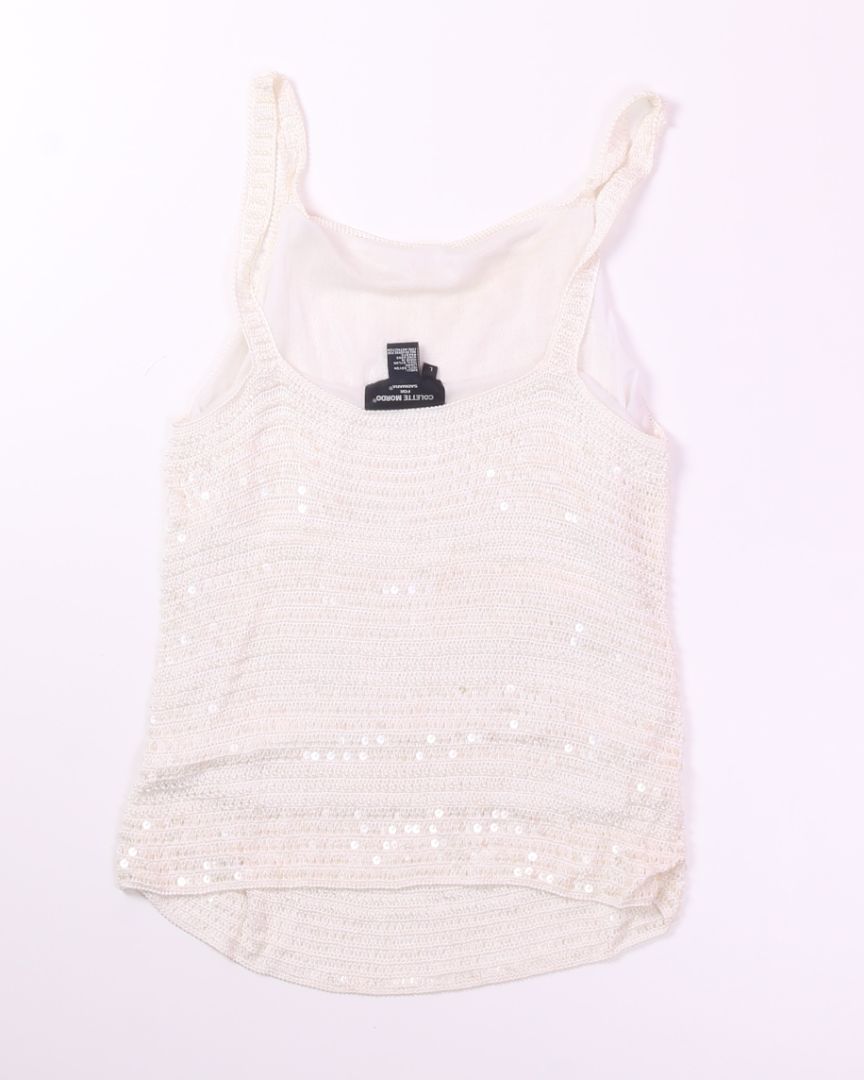 White Colette Mordo Pearl Tank, L