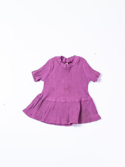 Purple  Ribbed Dress, 6-12M