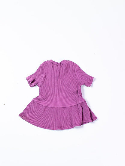 Purple  Ribbed Dress, 6-12M