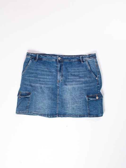 Wallflower Denim Mini Skirt, 18W