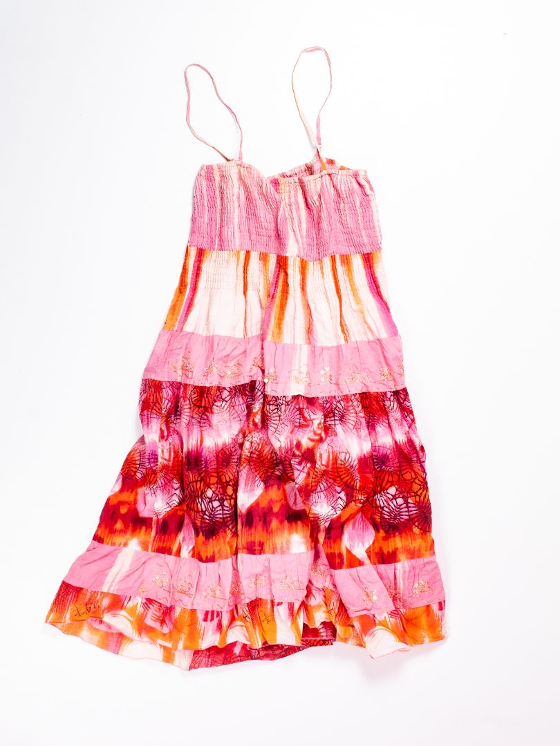 Pink Pink Apple Tiered Dress, M