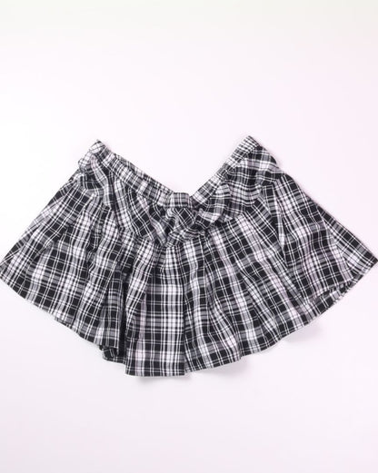 B&W Plaid Vanilla Star Mini Skirt, 3X