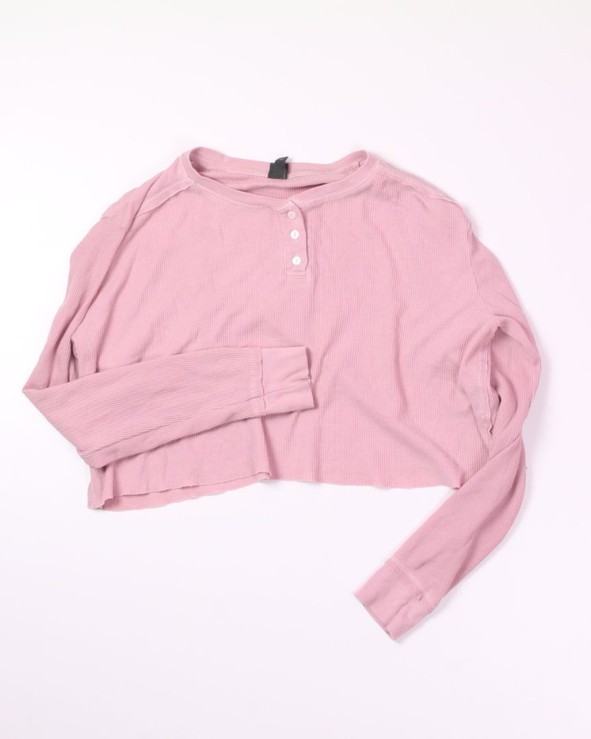 Pink Wild Fable Cropped Henley, XXL