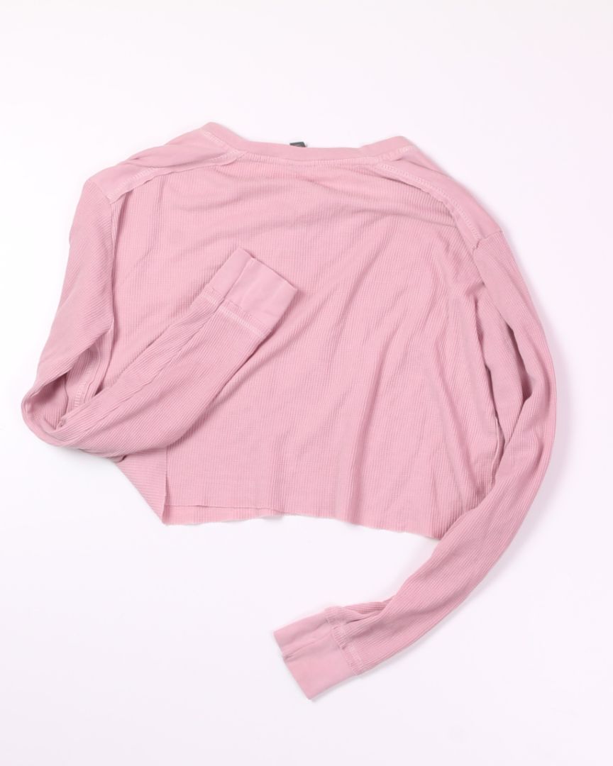 Pink Wild Fable Cropped Henley, XXL