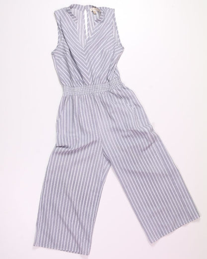 Grey/White Monteau Los Angeles Striped Jumpsuit, S