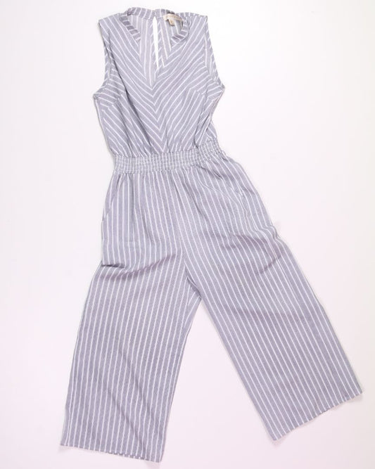 Grey/White Monteau Los Angeles Striped Jumpsuit, S