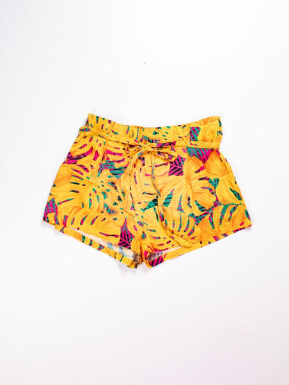 Yellow Shein Belted Shorts, 2X