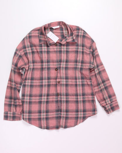 Pink Fantaslook Flannel Button Up, M