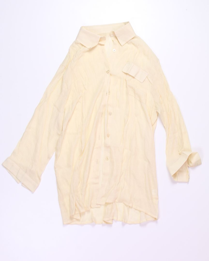 Yellow  Vintage Sheer Button Up, XL