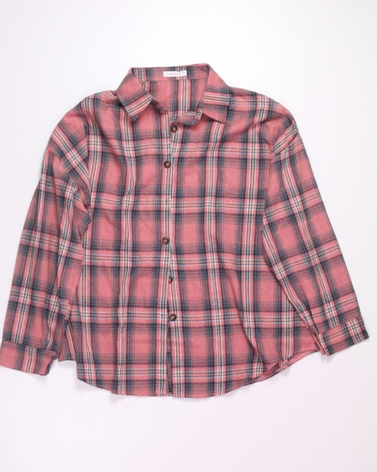 Pink Fantaslook Flannel Button UP, 3XL