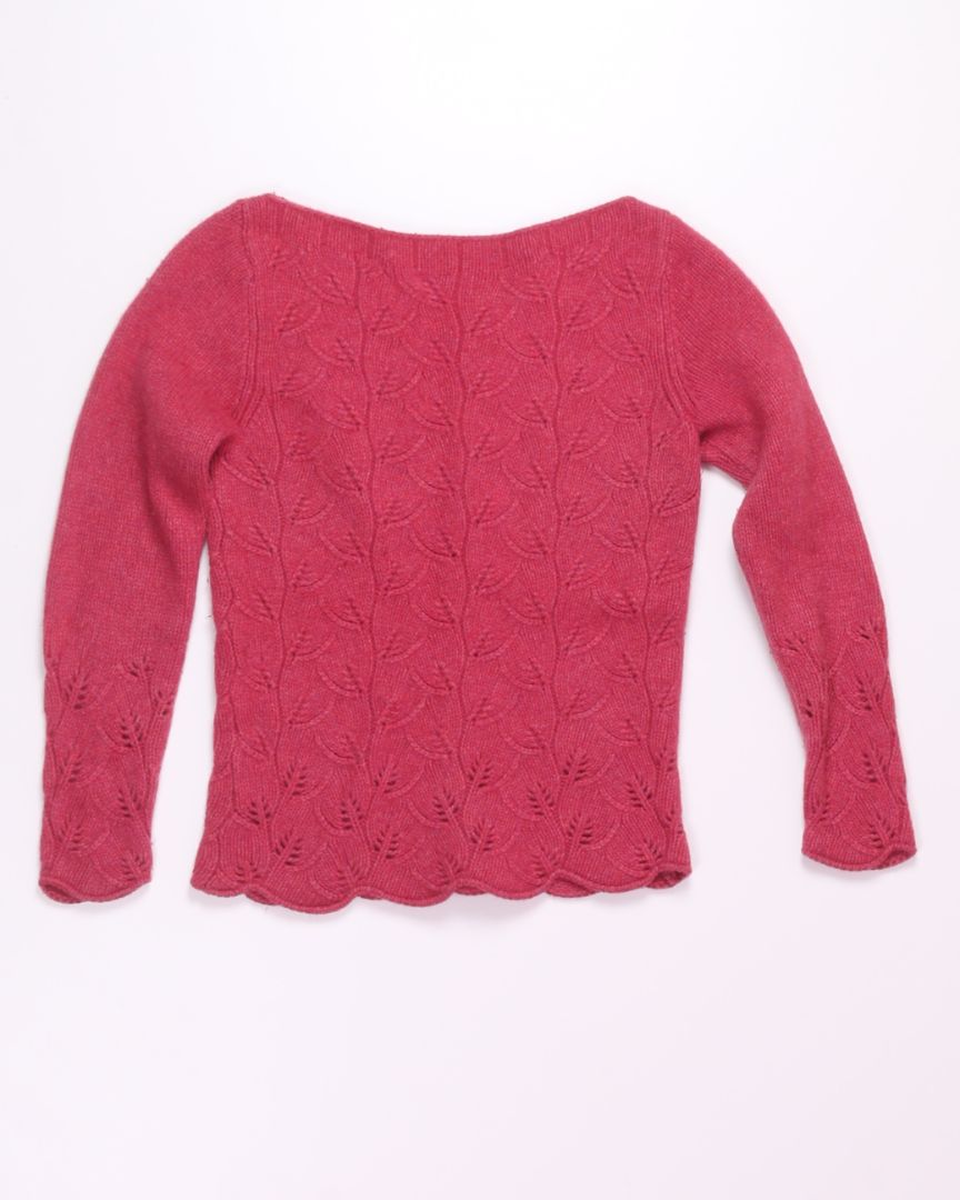 Pink  Vintage Wide Neck Sweater, S