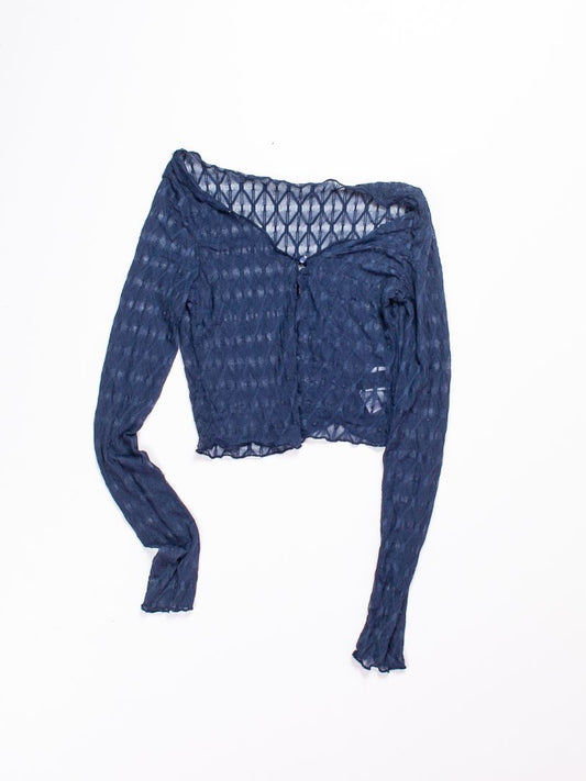 Blue Dazy Sheer Cardigan, S