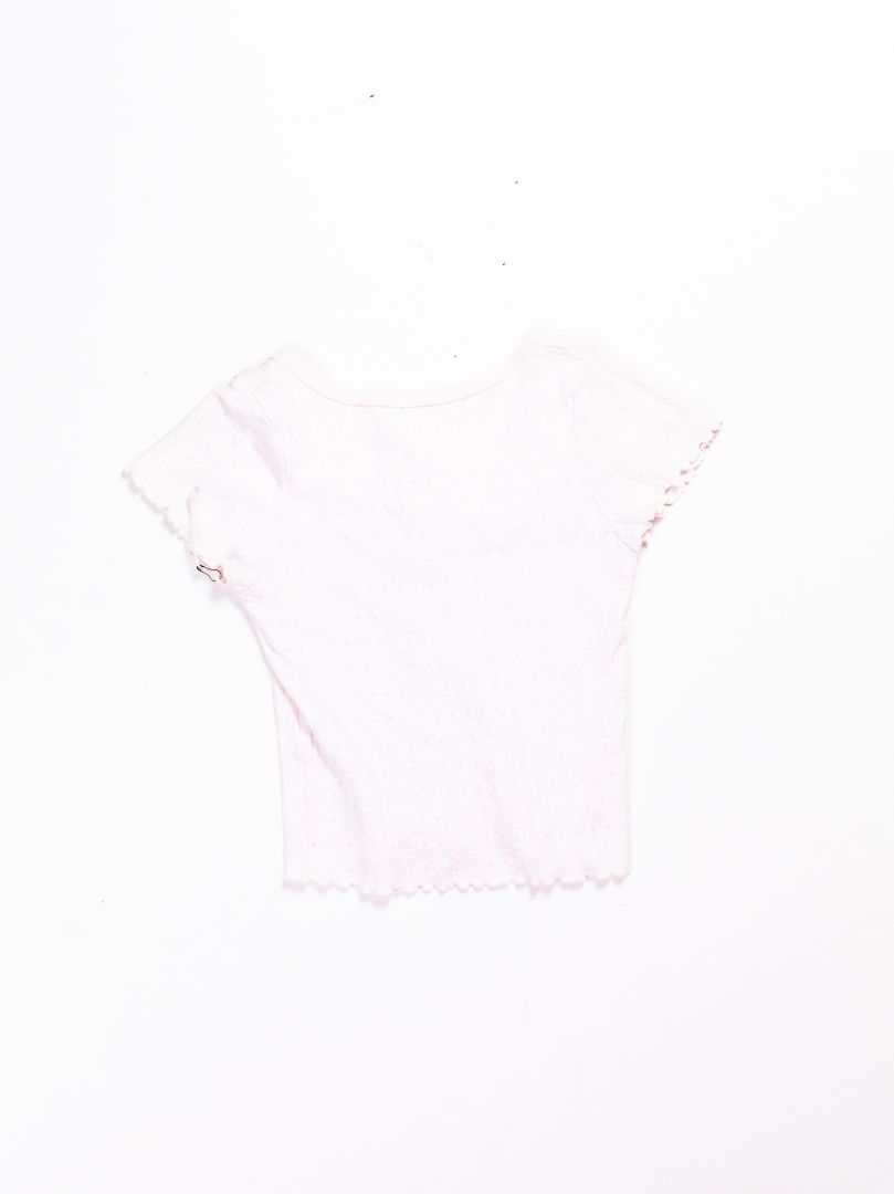 Pink John Galt Ribbed Tee, XS/S