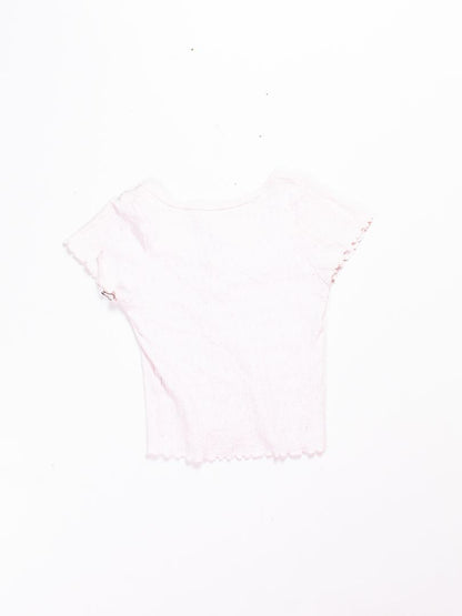 Pink John Galt Ribbed Tee, XS/S