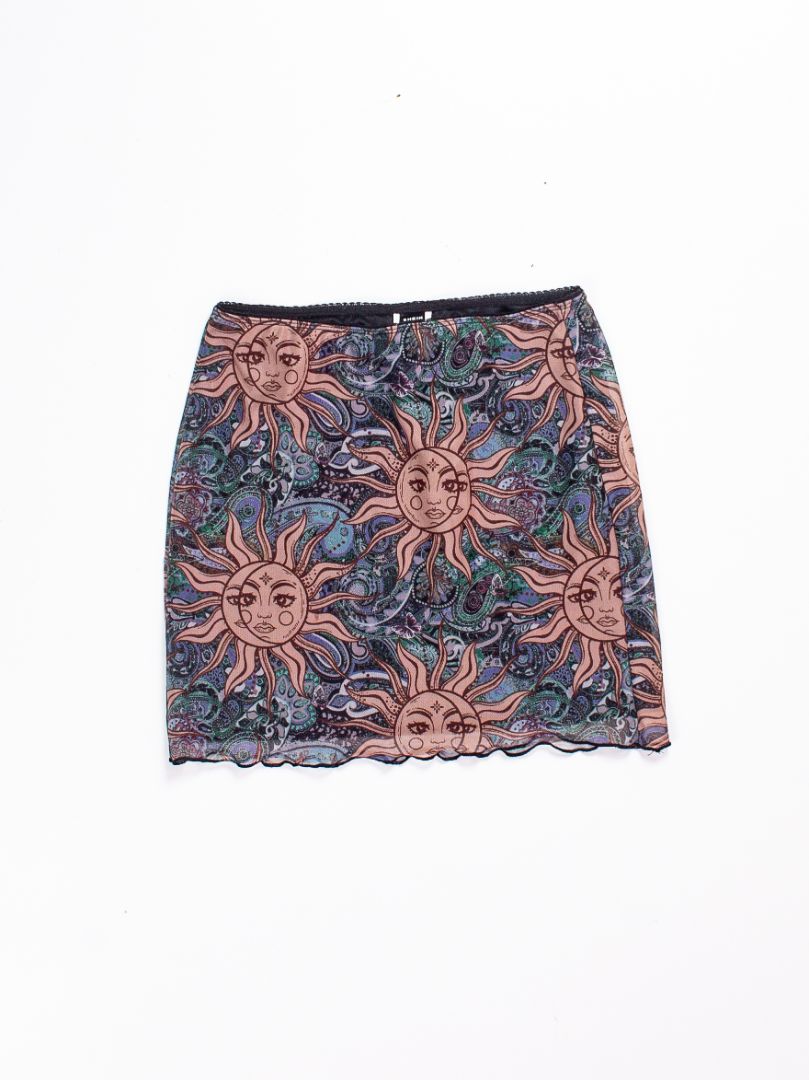 Blue/Brown Shein Mini Skirt, S