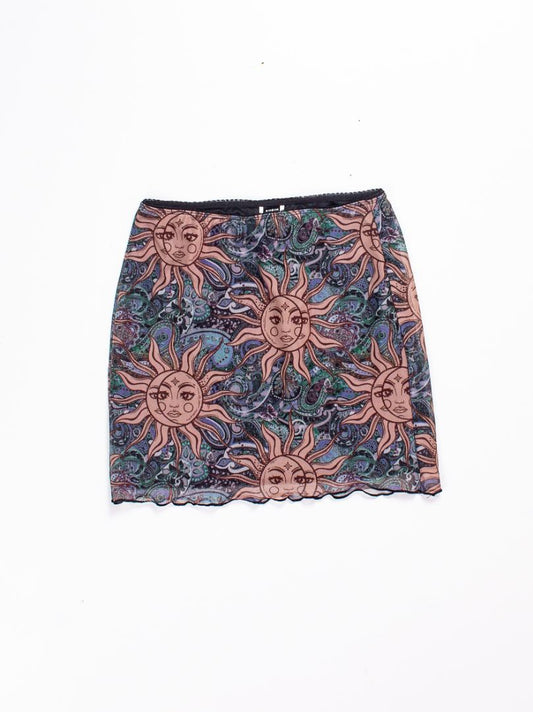 Blue/Brown Shein Mini Skirt, S