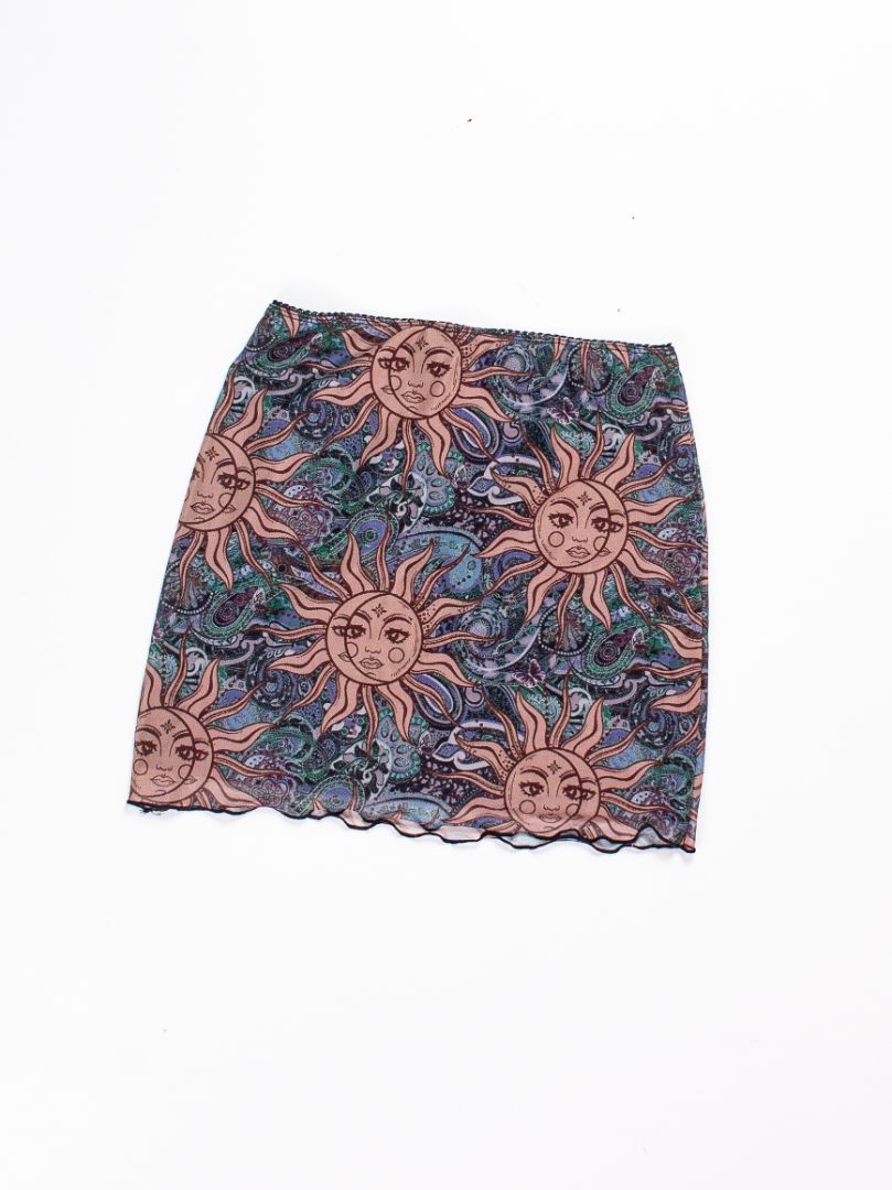Blue/Brown Shein Mini Skirt, S