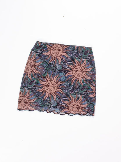 Blue/Brown Shein Mini Skirt, S