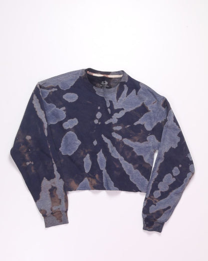 Navy/Blue Fruit of the Loom Cropped Pullover, M