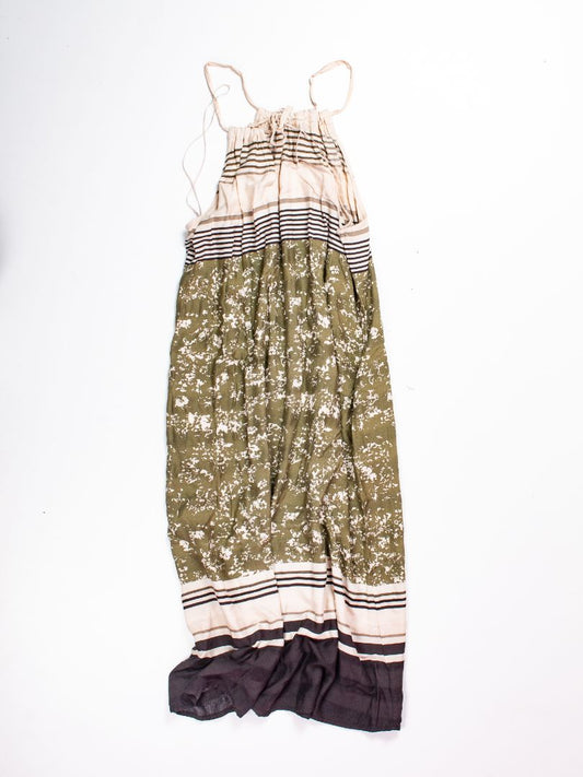 Green/Cream Prana Shift Dress, XL