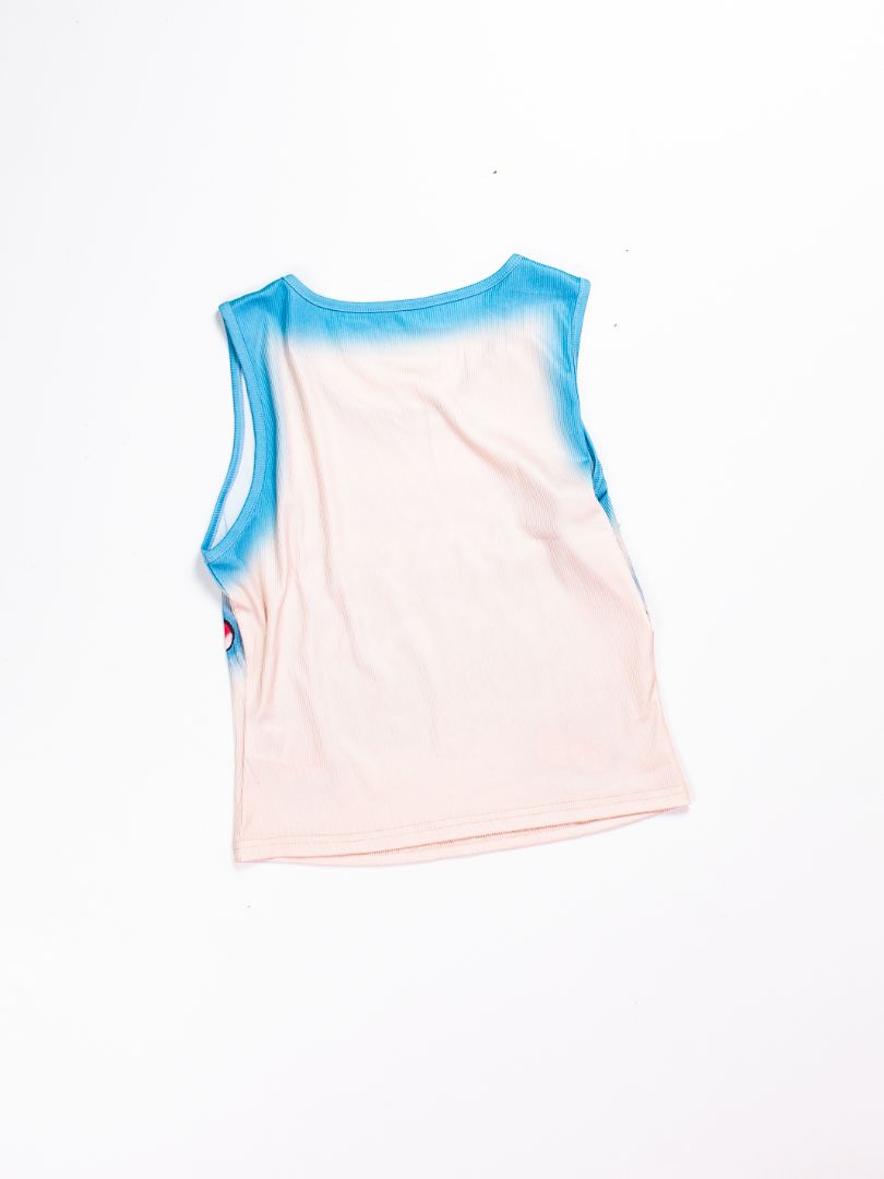 White/Blue Shein Cropped Tank, XL