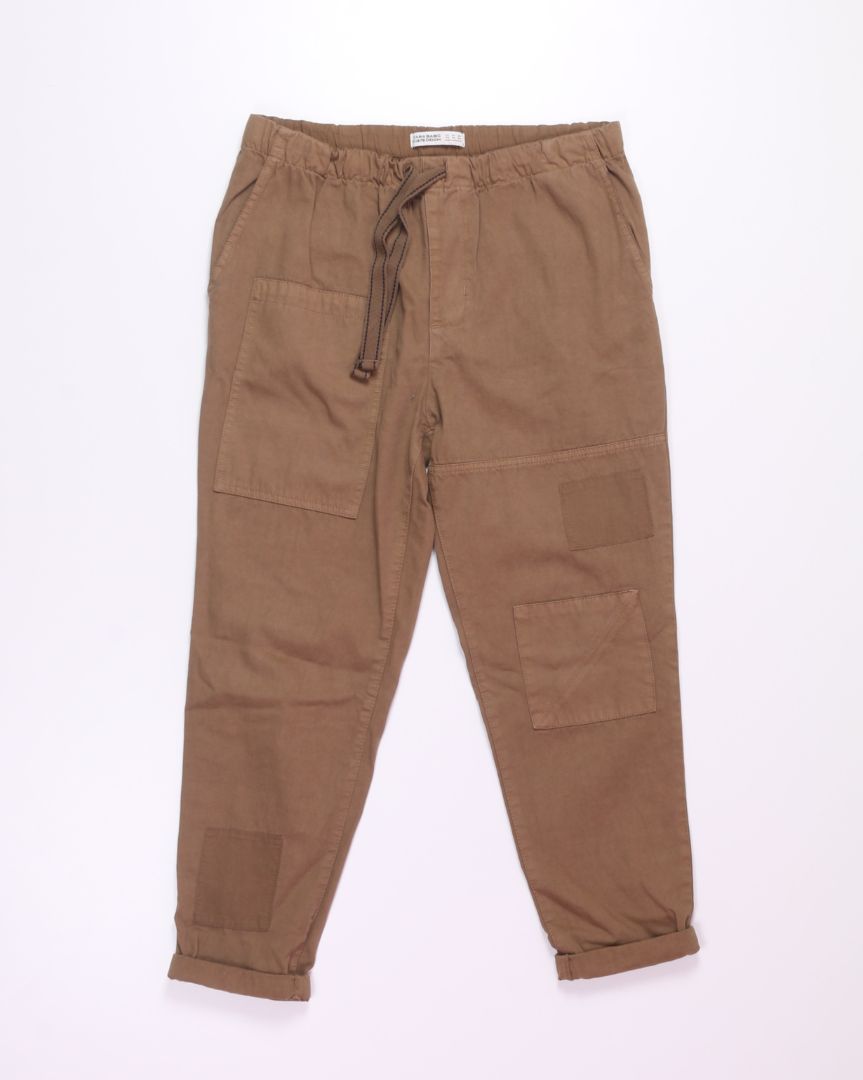 Brown Zara Patched Pants, 4