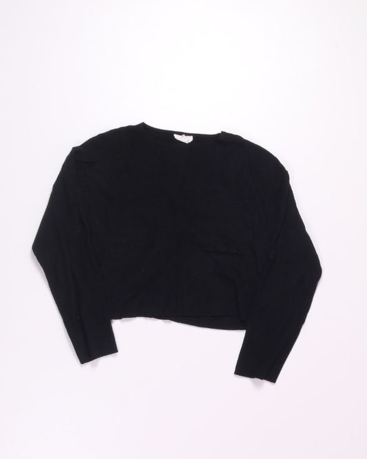 Black &Merci Cropped Ribbed Long Sleeve, S