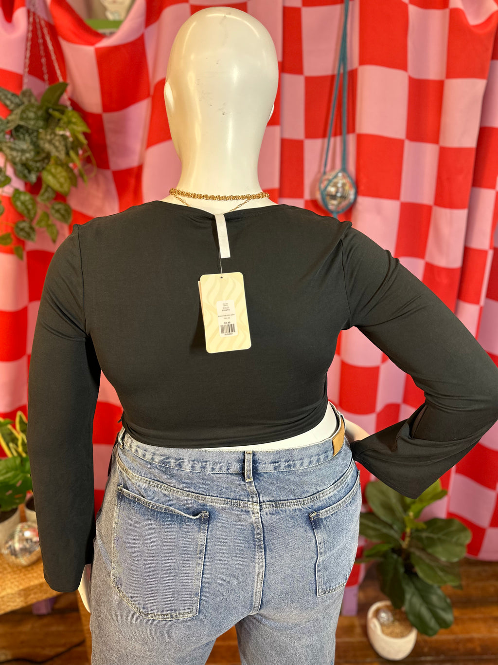 Black Fabletics Wrap Top, XXL