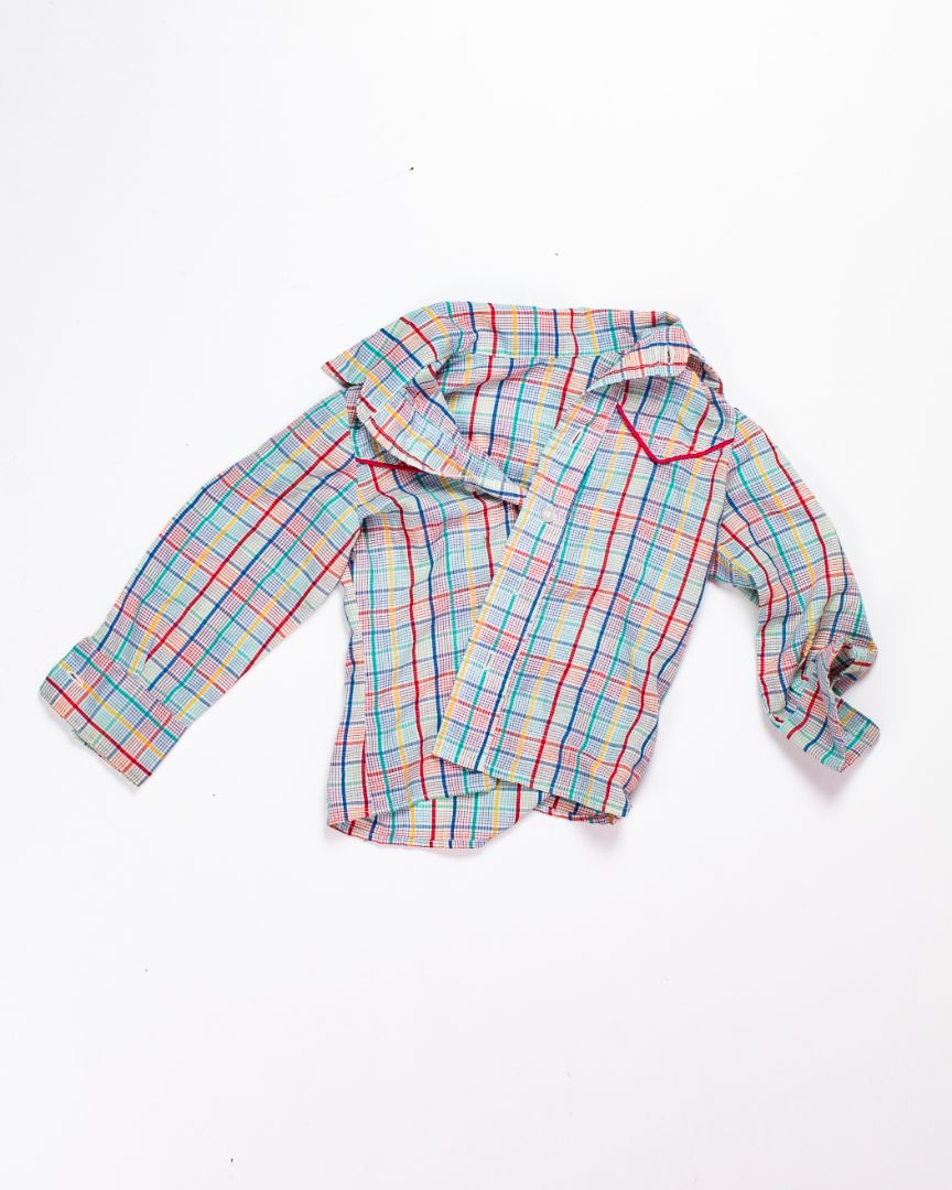 Multi  Vintage Kids Button Up + Bandana, 6Y