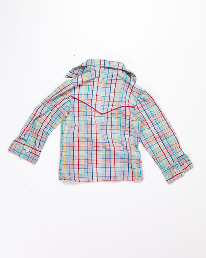 Multi  Vintage Kids Button Up + Bandana, 6Y