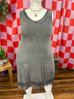 Gray cable and gauge Tank Dress, XL