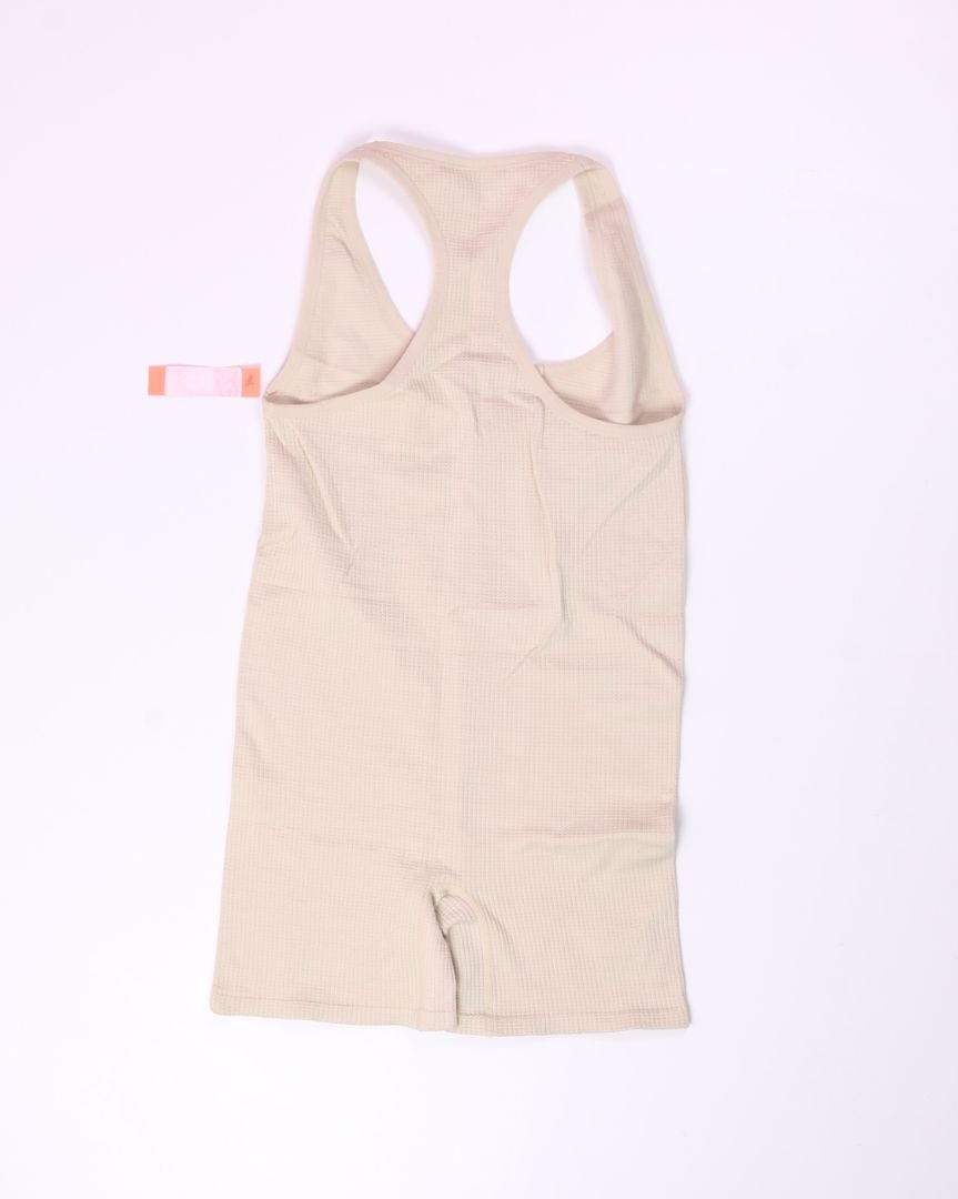 Cream Coolsie Ribbed Romper, XL