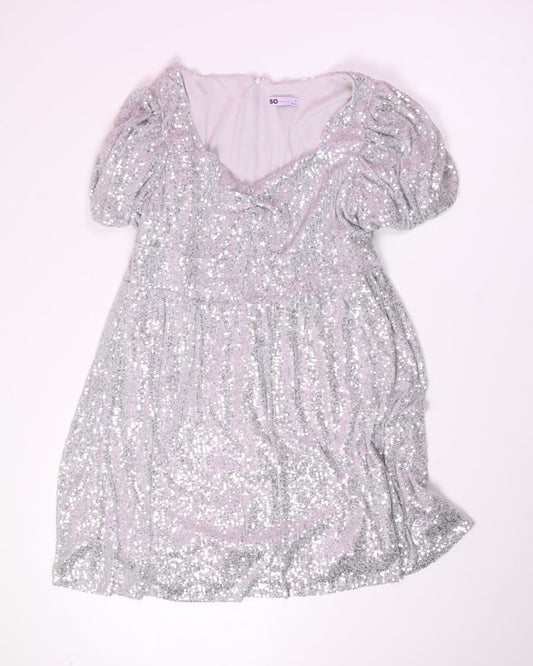 Grey So Sequin Dress, 2X