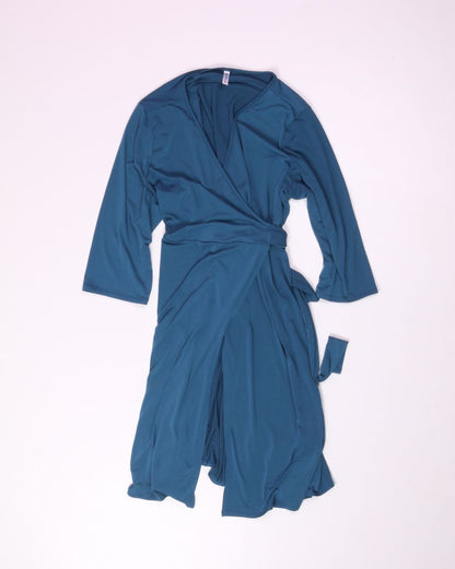 Blue Piphany Wrap Dress, 2X