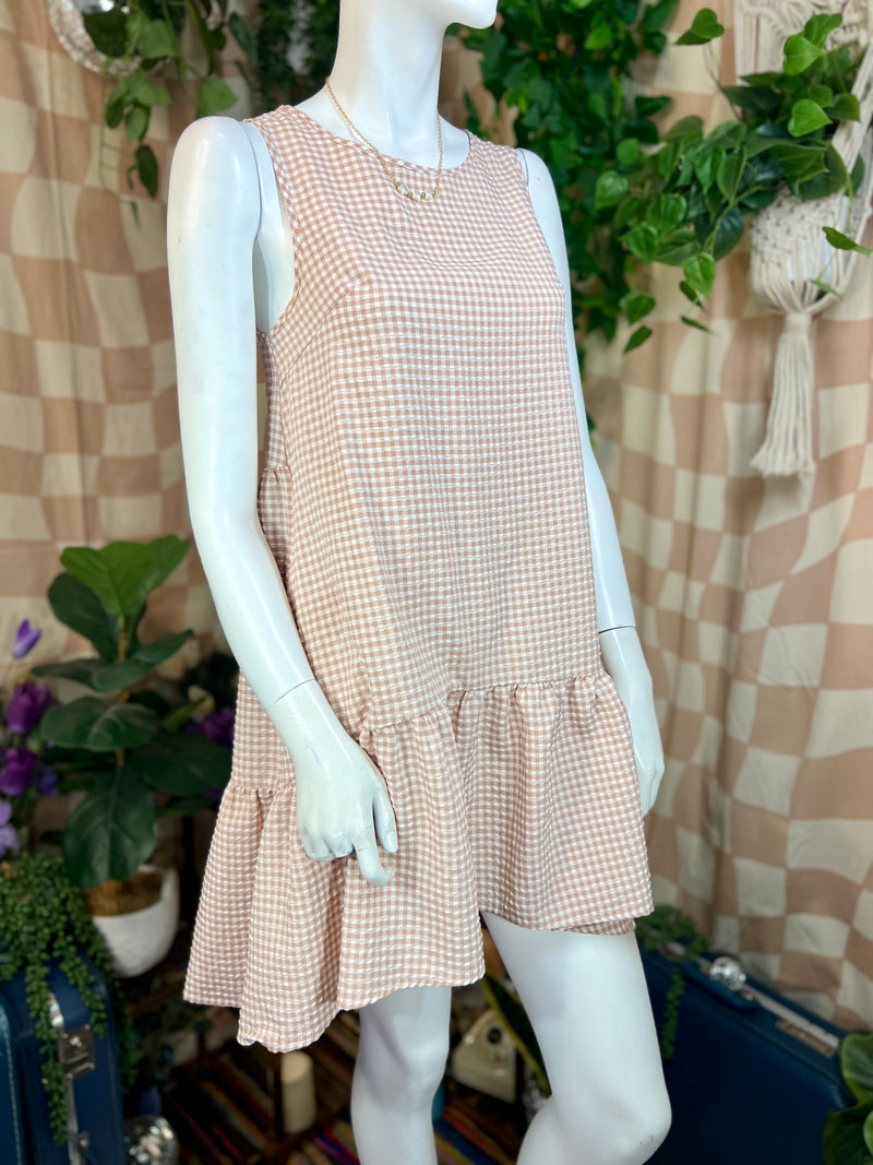 Pink Gingham &merci Tiered Dress, S