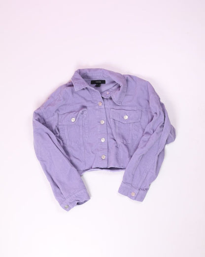 Purple Forever 21 Cropped Corduroy Jacket, L