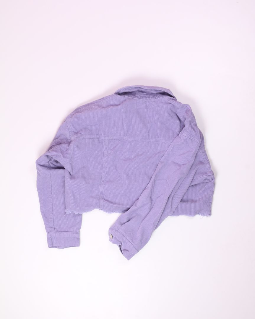 Purple Forever 21 Cropped Corduroy Jacket, L