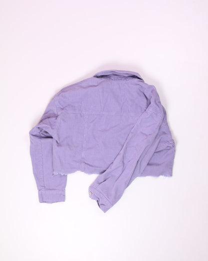 Purple Forever 21 Cropped Corduroy Jacket, L