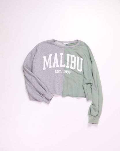 Green/Grey Lelis Cropped Pullover, L