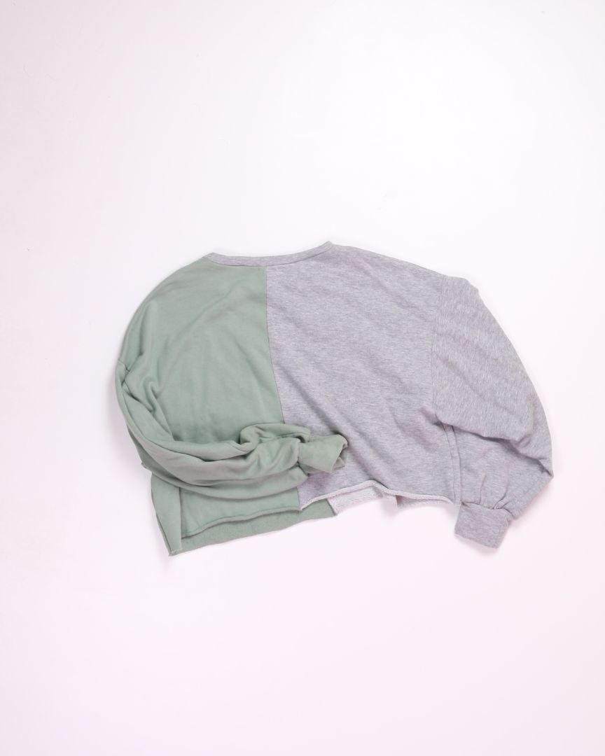 Green/Grey Lelis Cropped Pullover, L