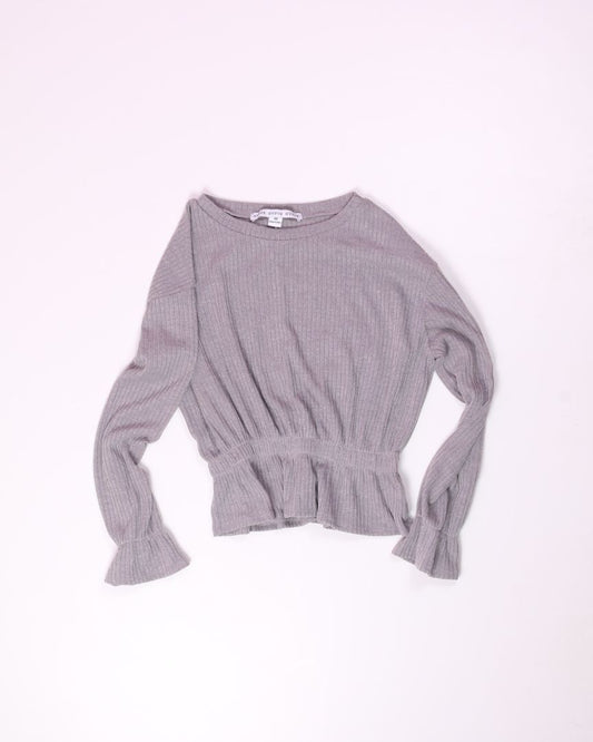 Grey Hyfve Ribbed Blouse, M