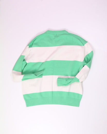 Green/White H&M Striped Sweater, L