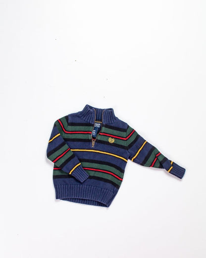 Navy/Green Champs Baby Sweater, 24M