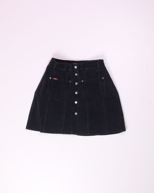 Black Cross Vintage Denim Skirt, 40