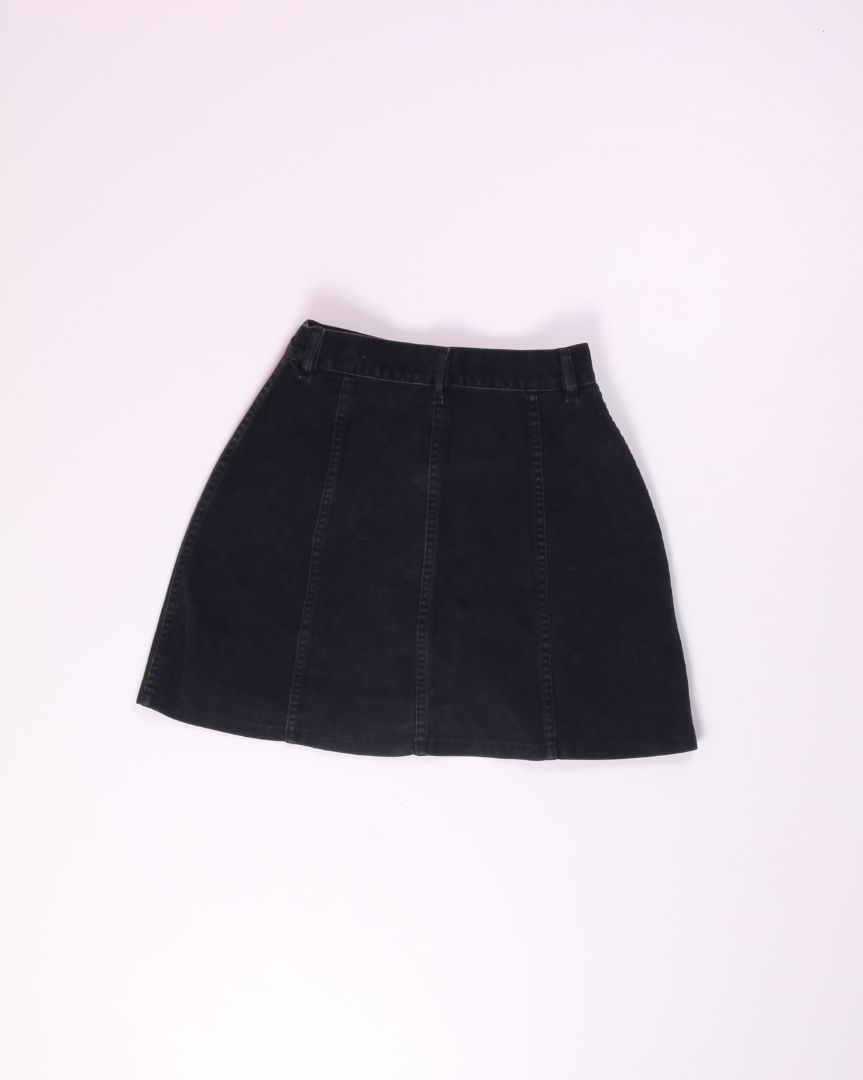 Black Cross Vintage Denim Skirt, 40